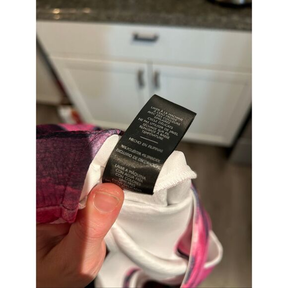 N NATORI NWT Brushstroke Pleated Dress Purple Pink Sz 18, MP $160 - Picture 10 of 11